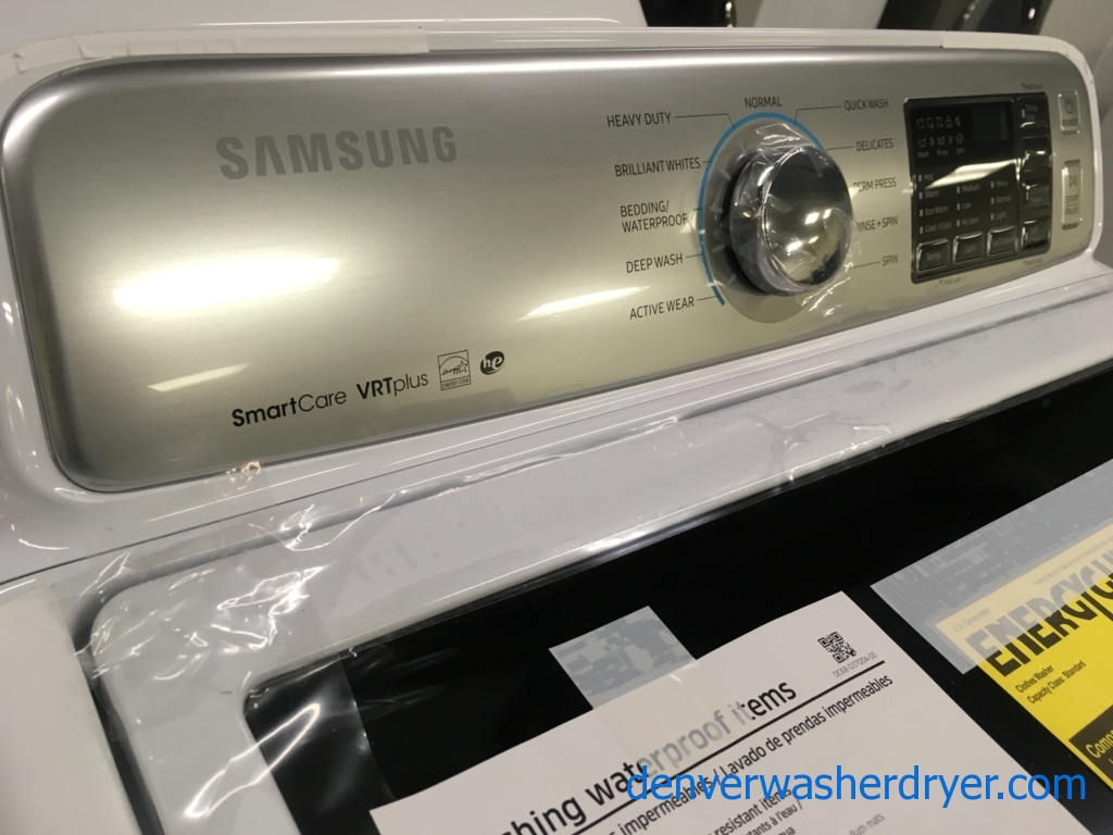 NEW!! Samsung SmartCare Washer, VRT Plus, Glass Lid, HE, Wash-Plate Style, Stainless Drum, Quality Refurbished, 1-Year Warranty!