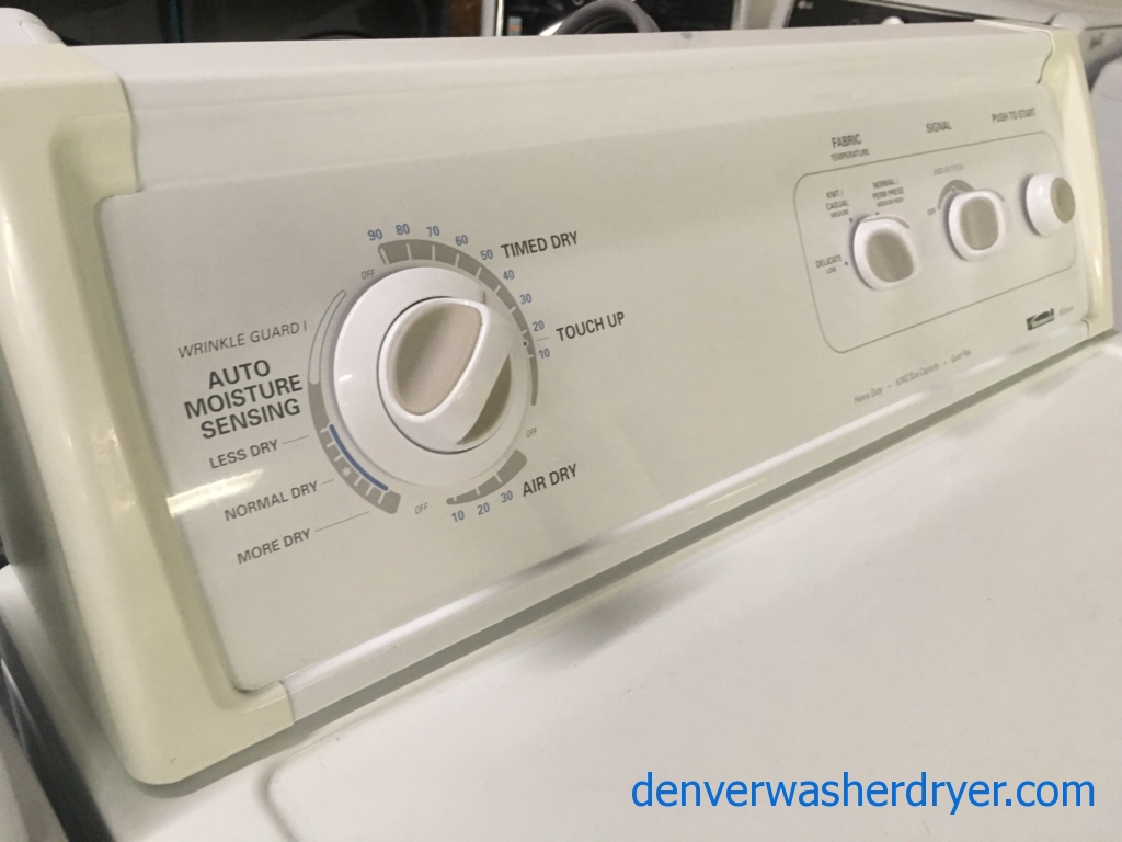 Awesome Kenmore 90 Series Washer and Dryer, Agitator, 27″ Wide, 220V, Capacity 7.0 Cu.Ft., Quality Refurbished, 1-Year Warranty!