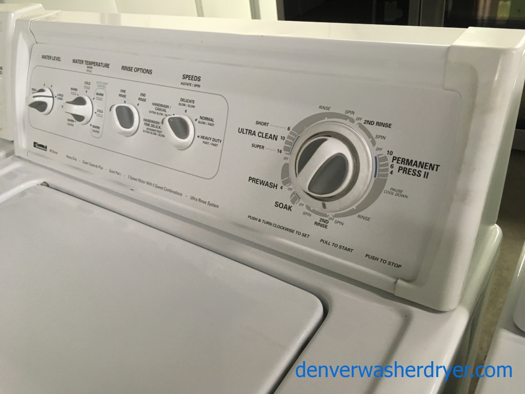 Great Kenmore 90 Series Washer, Heavy-Duty, Agitator, Extra-Rinse Option, Capacity 3.2 Cu.Ft., Quality Refurbished, 1-Year Warranty!