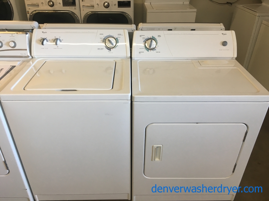 Whirlpool Set, Commercial Quality, Agitator, Capacity 3.2 Cu.Ft., 29″ Wide, 220V, Quality Refurbished, 1-Year Warranty!
