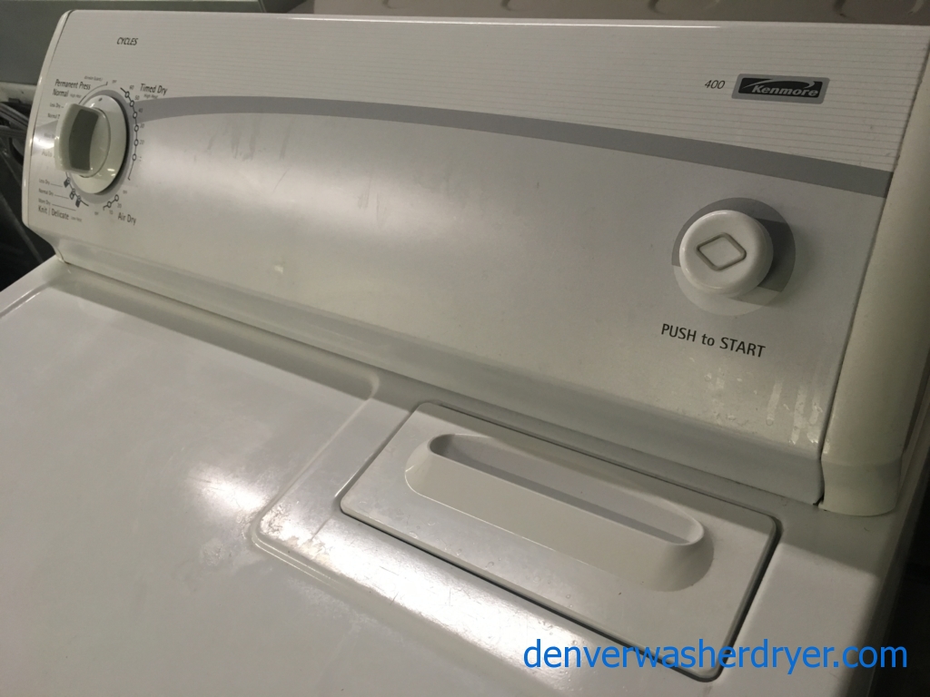 Kenmore 400 Dryer, Auto Dry, 29″ Wide, 220V, Wrinkle Guard Option, Capacity 7.0 Cu.Ft., Quality Refurbished, 1-Year Warranty Parts!