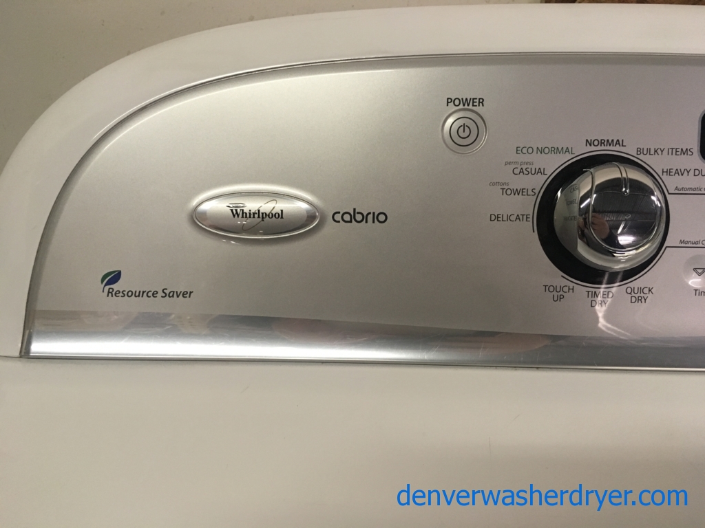 Wonderful Whirlpool Cabrio Dryer, 29″ Wide, Wrinkle Shield, Capacity 7.6 Cu.Ft., 220V, Quality Refurbished, 1-Year Warranty!
