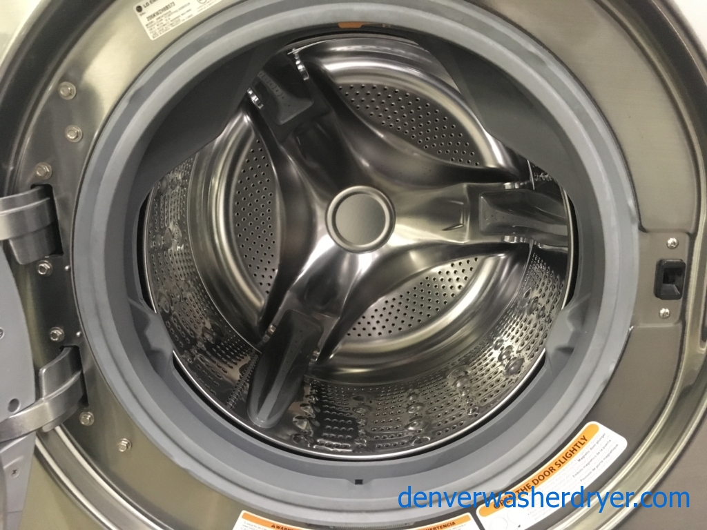 Great LG Steam Front-Load Set, Graphite Steel, HE, 220V, Sanitary Cycles, Custom Program, Quality Refurbished, 1-Year Warranty!