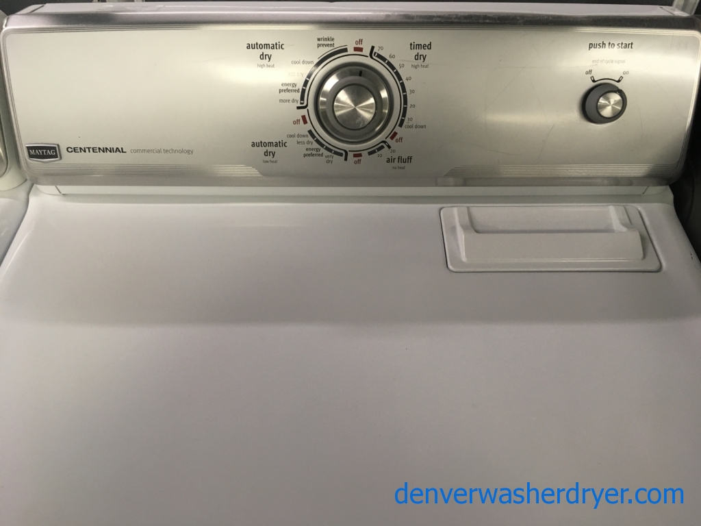Nice Maytag MCT Washer and Dryer, Agitator, 29″ Wide, Wrinkle Prevent Option, Quality Refurbished, 1-Year Warranty!
