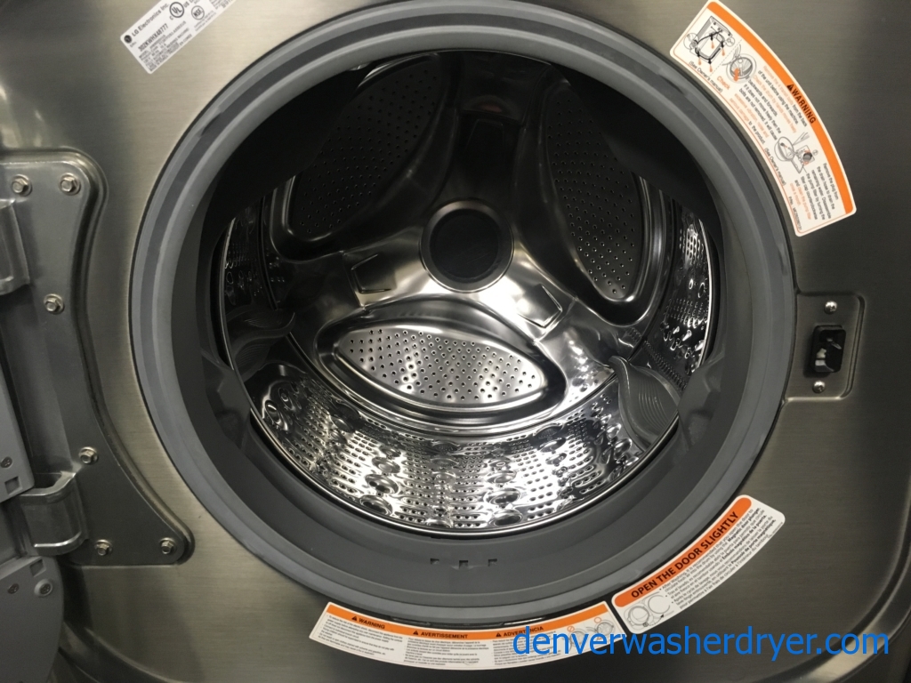 Large Images for LG Steam FrontLoad Washer, Graphite Steel, HE, Sanitary and Allergiene Cycles