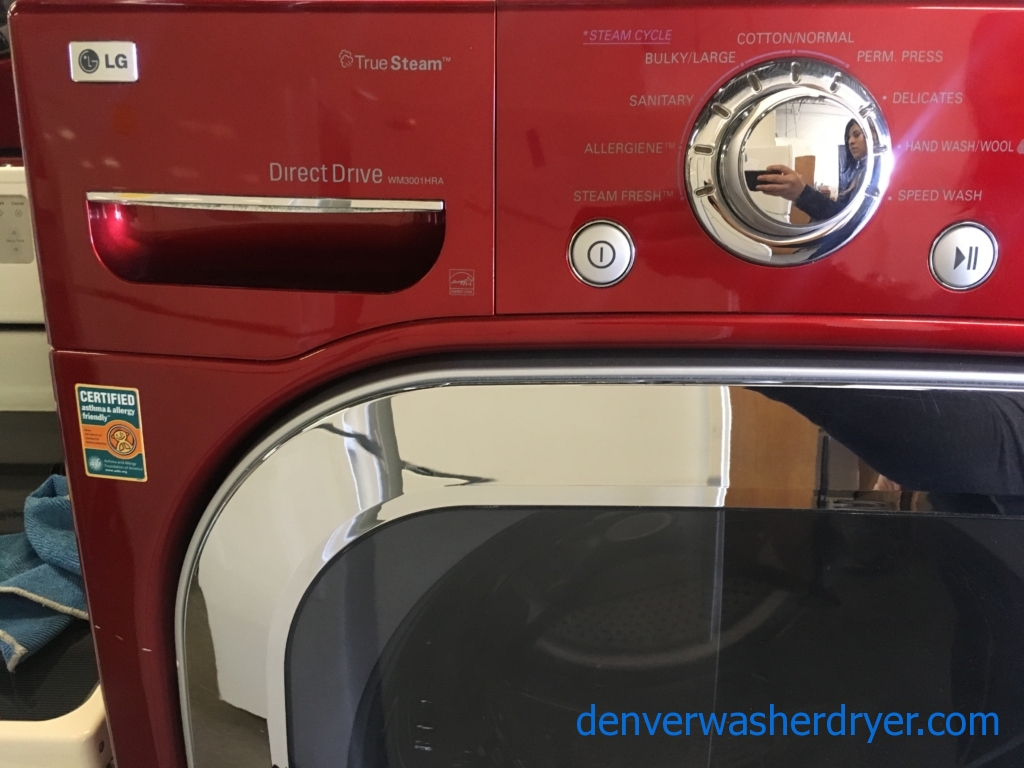 Large Images for LG Cherry Red FrontLoad Washer, Steam, HE, Capacity 4