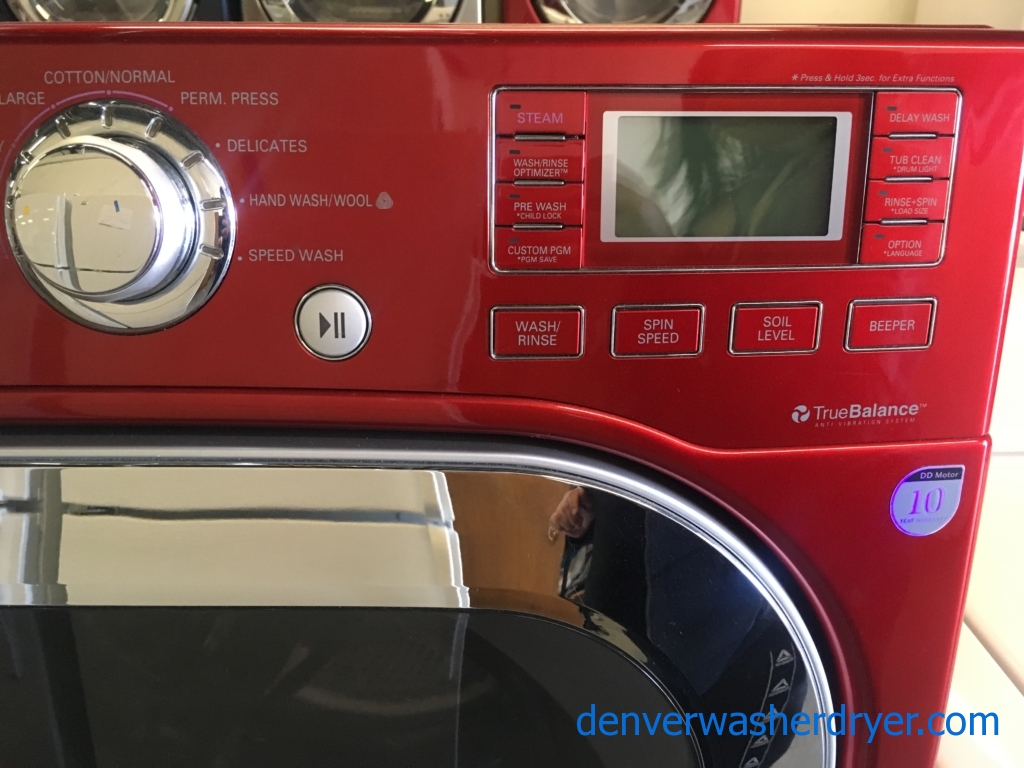 Large Images for LG Cherry Red FrontLoad Washer, Steam, HE, Capacity 4