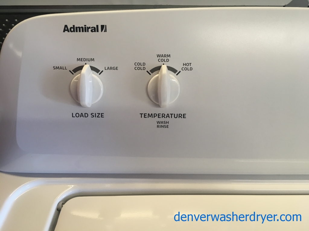 Great Admiral Washer, Agitator, Capacity 3.2 Cu.Ft., White, Quality Refurbished, 1-Year Warranty!