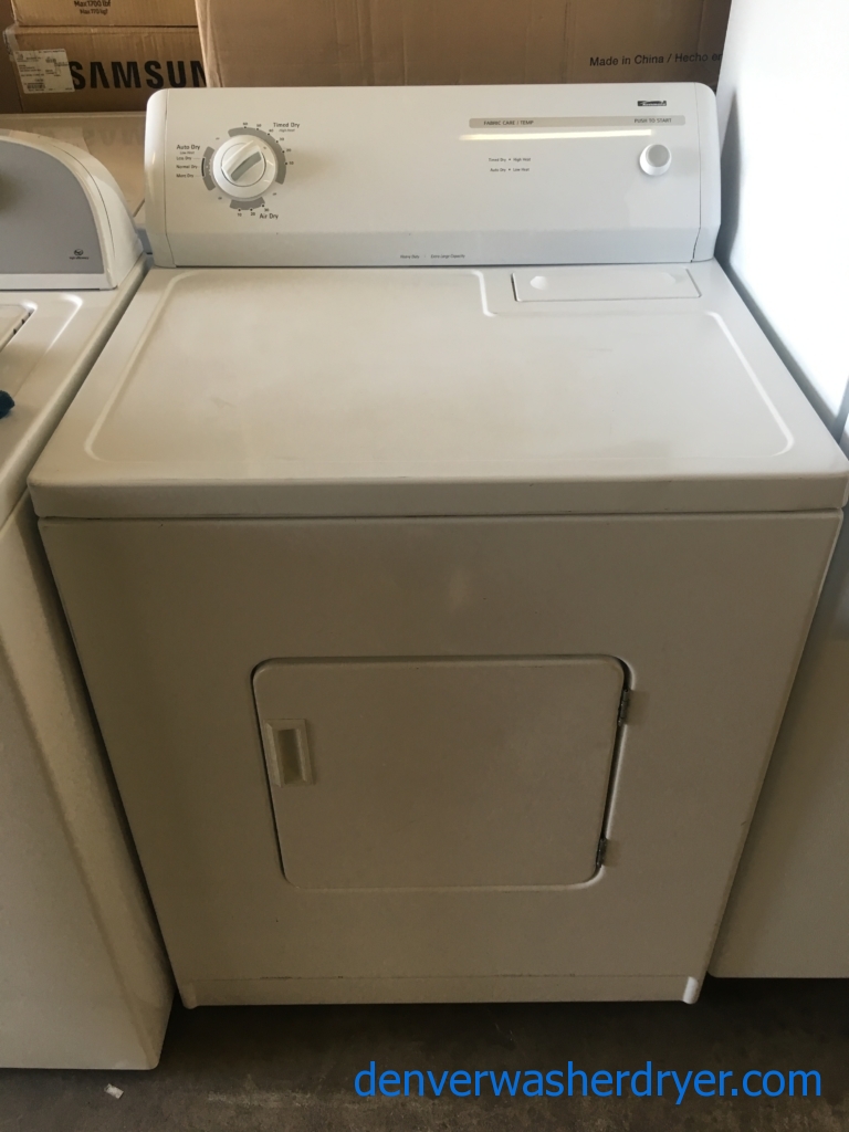 Unique Kenmore Dryer, White, 220V, 29″ Wide, Capacity 6.0 Cu.Ft., Quality Refurbished, 1-Year Warranty!