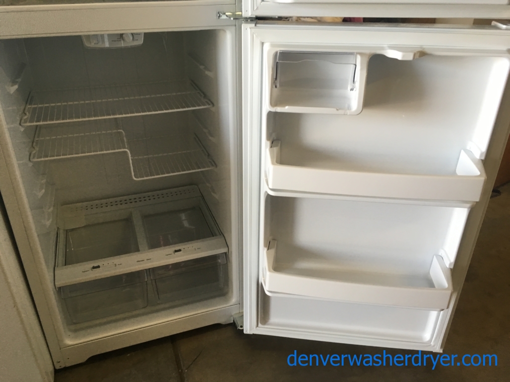Lightly Used! GE White Top-Mount Refrigerator, Capacity 15.5 Cu.Ft., Quality Refurbished, 1-Year Parts Warranty!