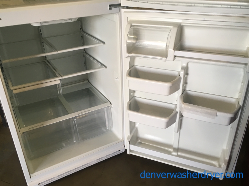 Lightly Used! Whirlpool White Top-Mount Refrigerator, 18.3 Cu.Ft. , Humidity Control Crispers, Quality Refurbished, 1-Year Warranty!