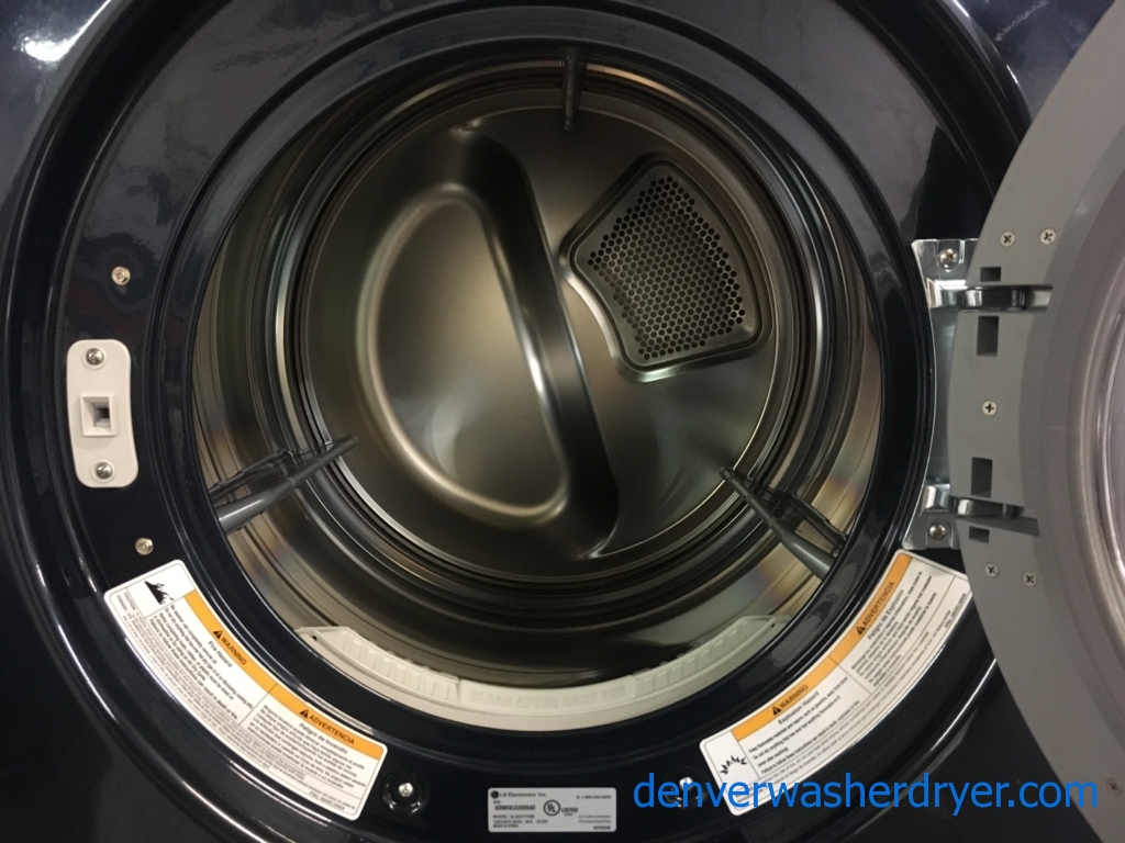 LG TROMM Front-Load Set, Midnight Blue, HE, Sanitary Cycle, Steam Option, 220V, Wrinkle Care, Quality Refurbished, 1-Year Warranty!