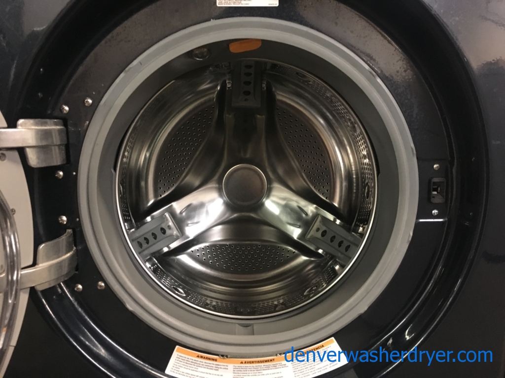 LG TROMM Front-Load Set, Midnight Blue, HE, Sanitary Cycle, Steam Option, 220V, Wrinkle Care, Quality Refurbished, 1-Year Warranty!