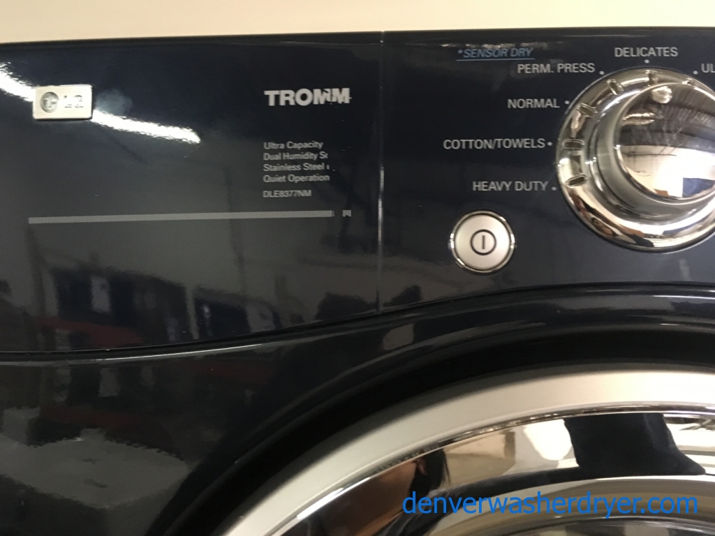 LG TROMM Front-Load Set, Midnight Blue, HE, Sanitary Cycle, Steam Option, 220V, Wrinkle Care, Quality Refurbished, 1-Year Warranty!