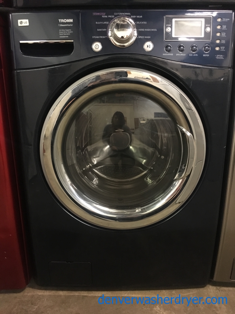 LG TROMM Front-Load Set, Midnight Blue, HE, Sanitary Cycle, Steam Option, 220V, Wrinkle Care, Quality Refurbished, 1-Year Warranty!