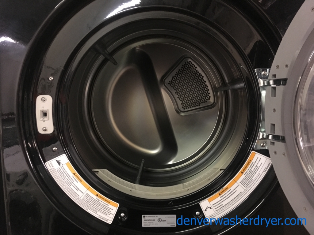 LG TROMM Front-Load Set, Black, Sanitary Cycle, 220V, Wrinkle Care and Anti-Bacterial Options, Quality Refurbished, 1-Year Warranty!