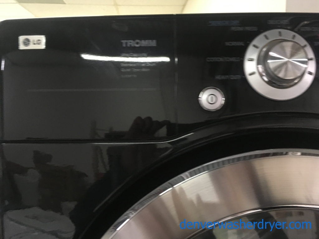 LG TROMM Front-Load Set, Black, Sanitary Cycle, 220V, Wrinkle Care and Anti-Bacterial Options, Quality Refurbished, 1-Year Warranty!