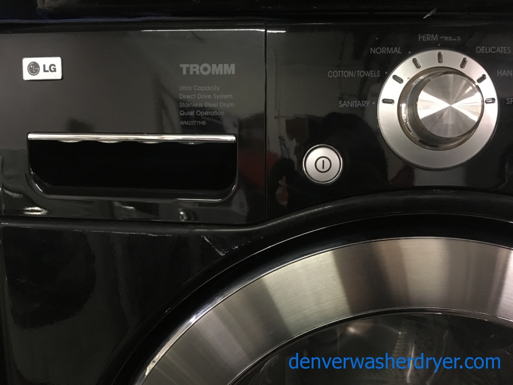 LG TROMM Front-Load Set, Black, Sanitary Cycle, 220V, Wrinkle Care and Anti-Bacterial Options, Quality Refurbished, 1-Year Warranty!