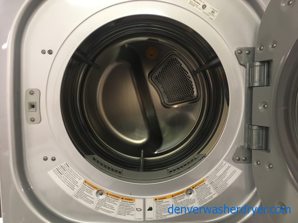 Beautiful LG Front-Load Set, Pure Silver, HE, Steam, Sanitary and Allergiene Cycles, 220V, Wrinkle Care, Quality Refurbished, 1-Year Warranty!