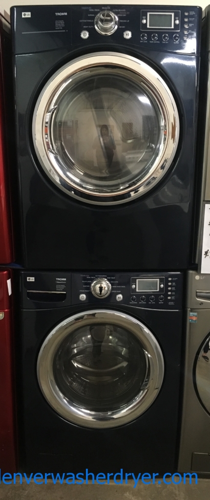 LG TROMM Front-Load Set, Midnight Blue, HE, Sanitary Cycle, Steam Option, 220V, Wrinkle Care, Quality Refurbished, 1-Year Warranty!