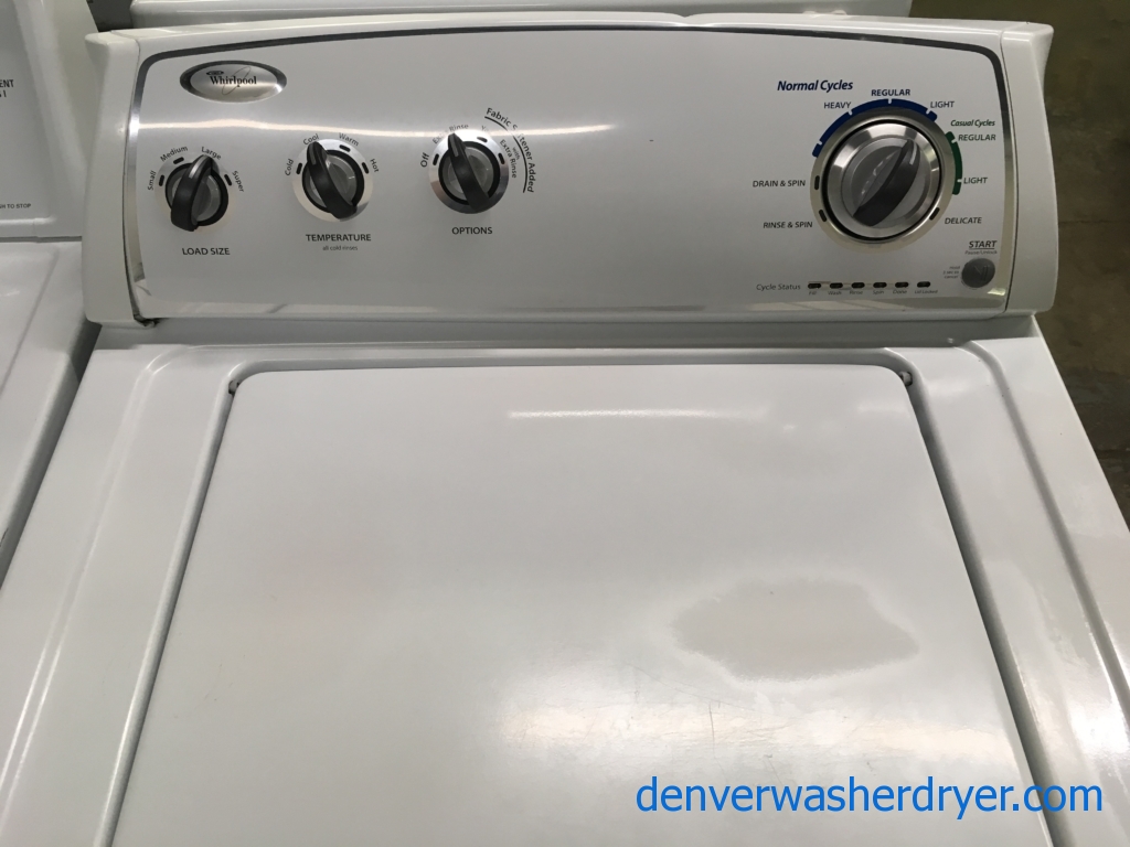Great Whirlpool Washer, White, Agitator, Fabric Softener Option, Capacity 3.4 Cu.Ft., Quality Refurbished, 1-Year Warranty!