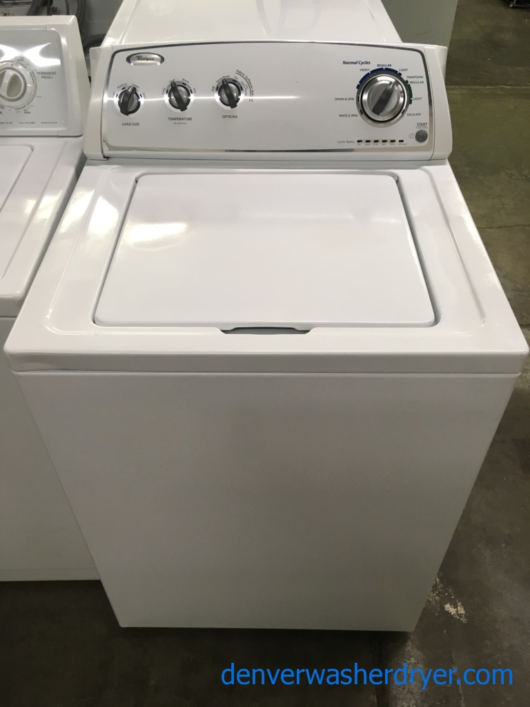 Great Whirlpool Washer, White, Agitator, Fabric Softener Option, Capacity 3.4 Cu.Ft., Quality Refurbished, 1-Year Warranty!