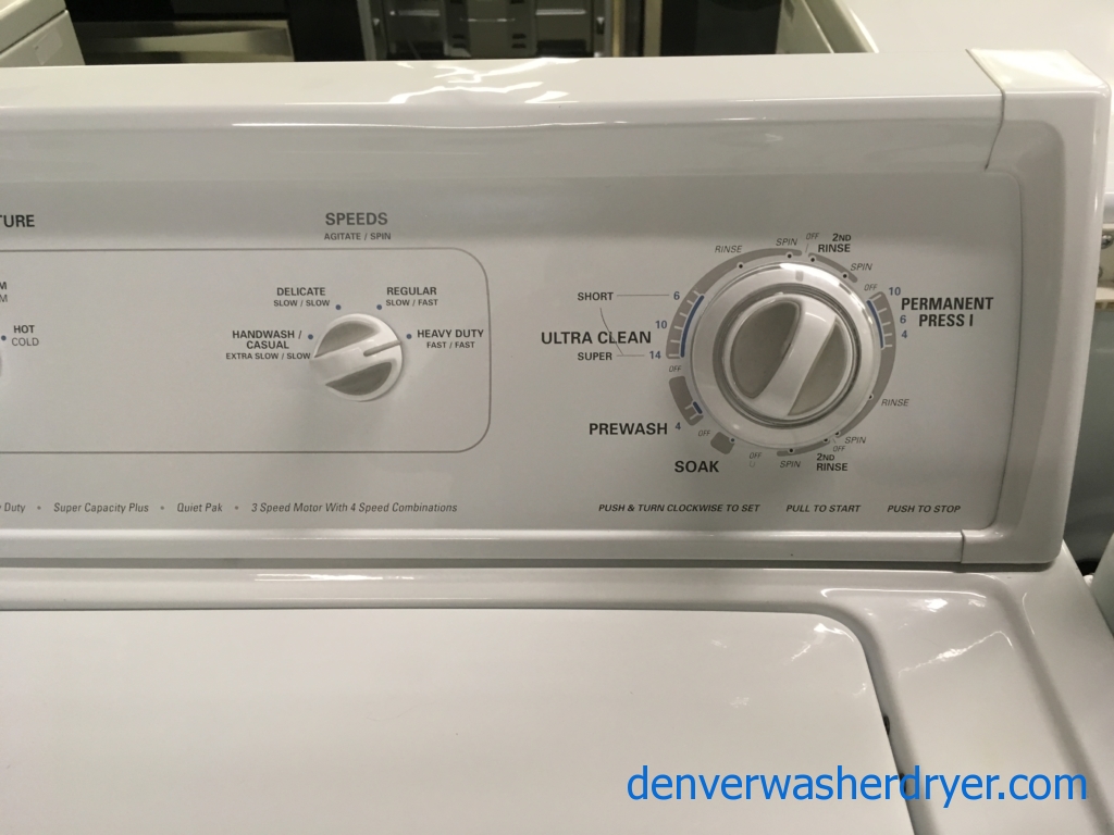 Heavy-Duty Kenmore 70 Series Washer, Agitator, Super Capacity Plus 3.2 Cu.Ft., 27″ Wide, Quality Refurbished, 1-Year Warranty!