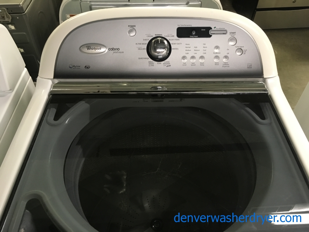 Wonderful Whirlpool Cabrio Platinum Washer, Steam Dryer, Electric, 1-Year Warranty!