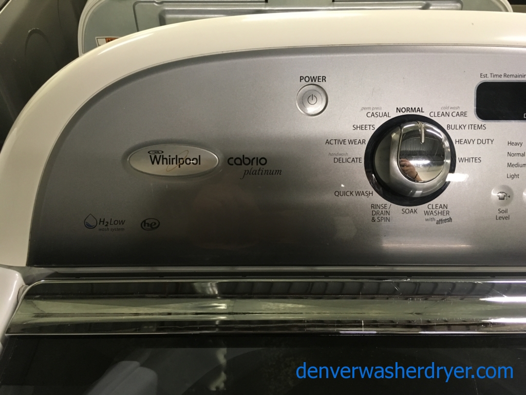 Wonderful Whirlpool Cabrio Platinum Washer, Steam Dryer, Electric, 1-Year Warranty!