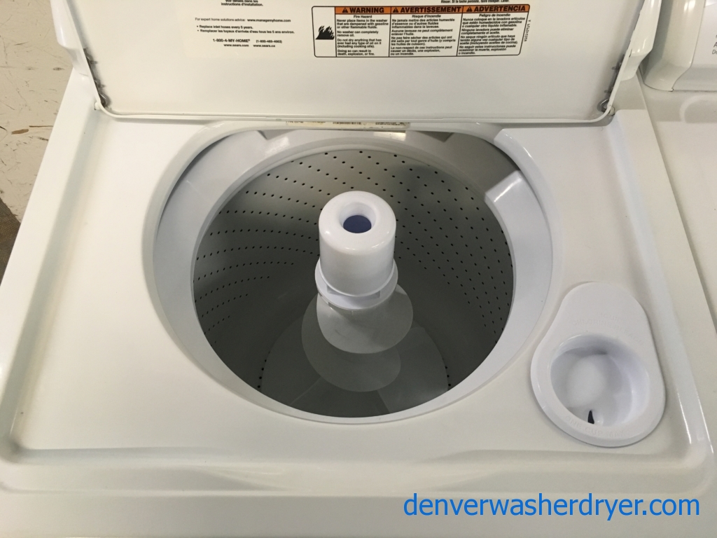 Great Kenmore 600 Series Set, Agitator, 220V, 29″ Wide, Washer Capacity 3.2 Cu.Ft., Wrinkle Guard Option, Quality Refurbished, 1-Year Warranty!