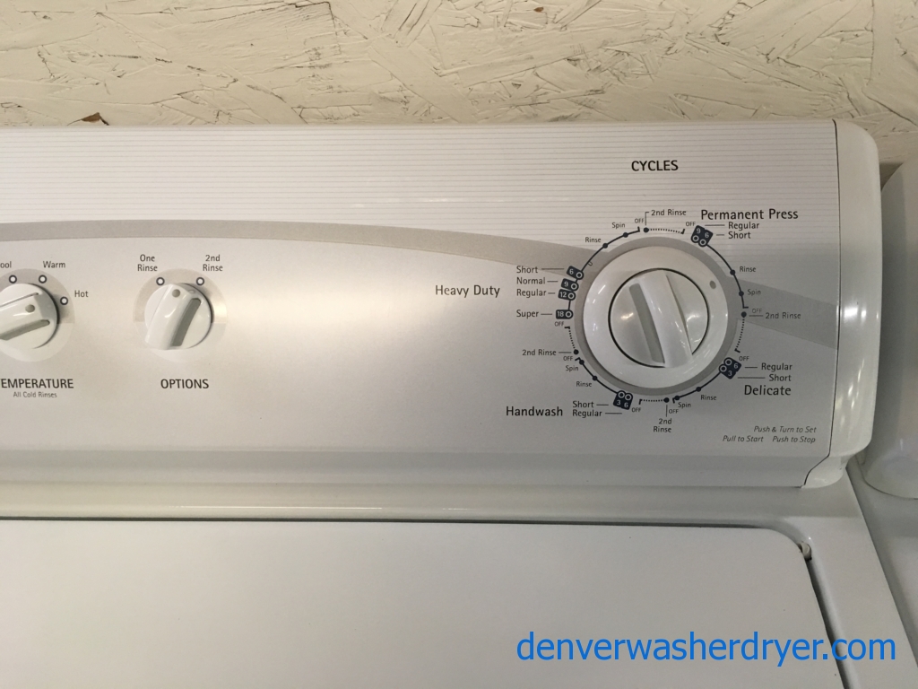 Great Kenmore 600 Series Set, Agitator, 220V, 29″ Wide, Washer Capacity 3.2 Cu.Ft., Wrinkle Guard Option, Quality Refurbished, 1-Year Warranty!