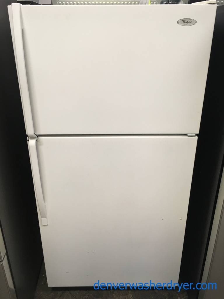 Nice Whirlpool Top-Mount Refrigerator, White Textured, Capacity 20.9 Cu.Ft., Humidity Control Crispers, Quality Refurbished, 1-Year Warranty!
