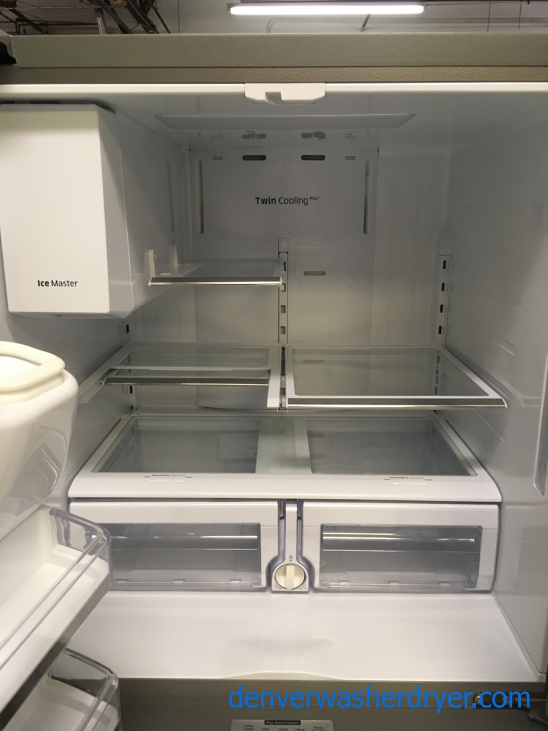 Beautiful SAMSUNG French Door Refrigerator, 4-Door, Stainless, Energy-Star Rated, LED Lighting, FlexZone, Quality Refurbished, 1-Year Warranty!