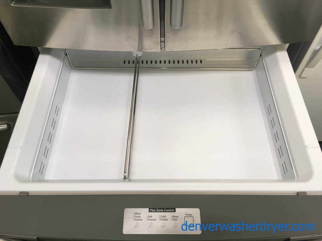 Beautiful SAMSUNG French Door Refrigerator, 4-Door, Stainless, Energy-Star Rated, LED Lighting, FlexZone, Quality Refurbished, 1-Year Warranty!