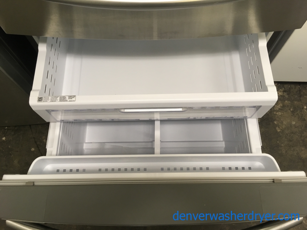 Beautiful SAMSUNG French Door Refrigerator, 4-Door, Stainless, Energy-Star Rated, LED Lighting, FlexZone, Quality Refurbished, 1-Year Warranty!