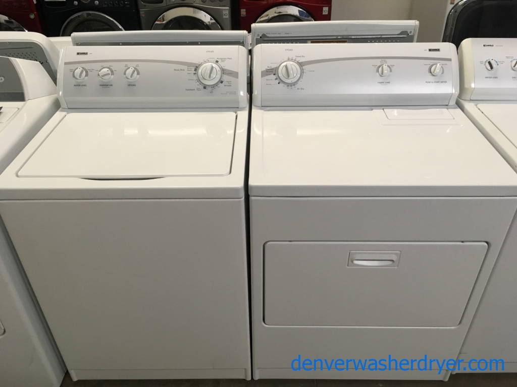 Great Kenmore 600 Series Set, Agitator, 220V, 29″ Wide, Washer Capacity 3.2 Cu.Ft., Wrinkle Guard Option, Quality Refurbished, 1-Year Warranty!
