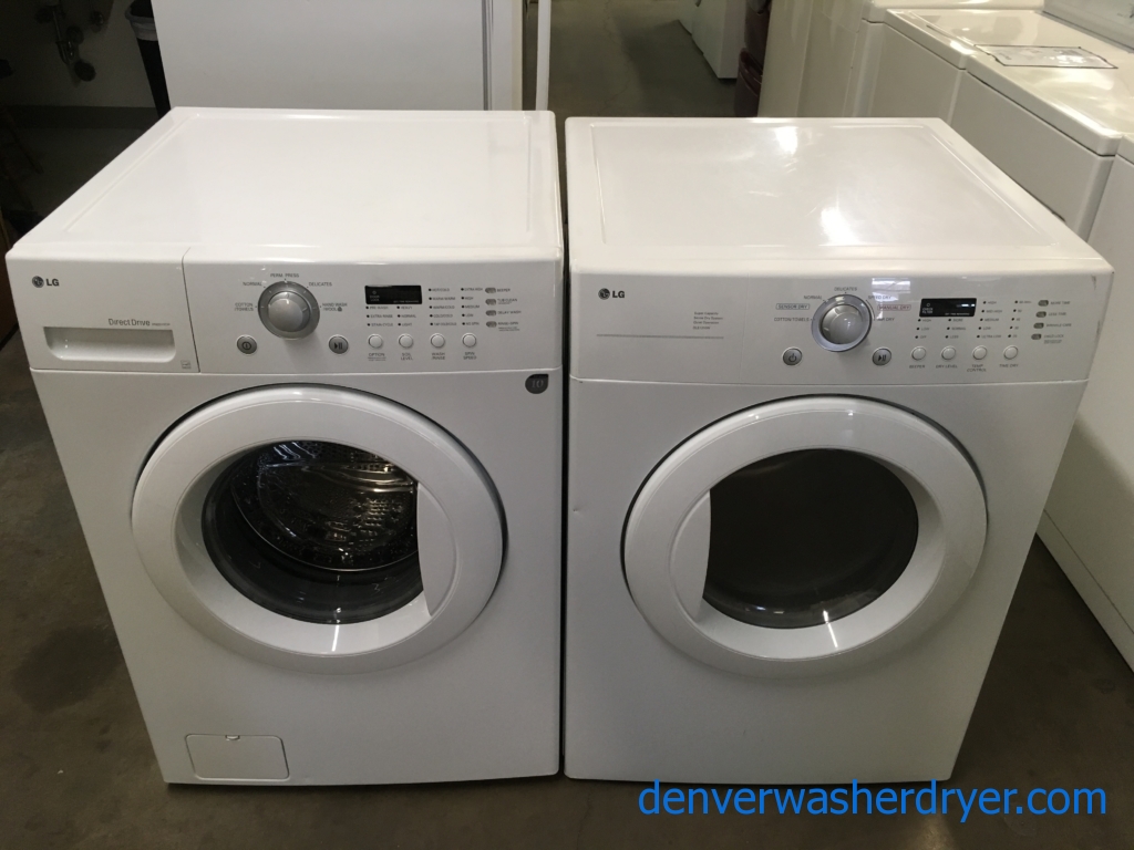 Lovely LG Set, 220V, White, Sense Clean and Dry Systems, HE, Wrinkle Care Option, Stain Cycle, Quality Refurbished, 1-Year Warranty!