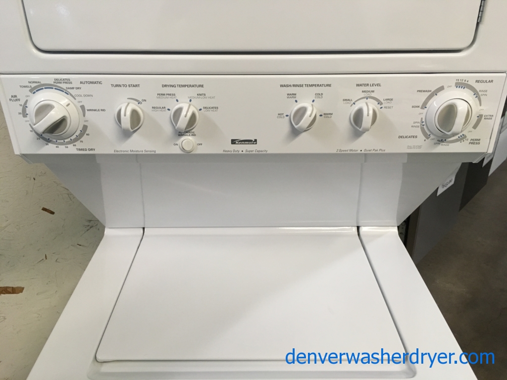 Kenmore Unitized Laundry Center,  220V, Heavy-Duty, Quality Refurbished, 1-Year Parts Warranty!