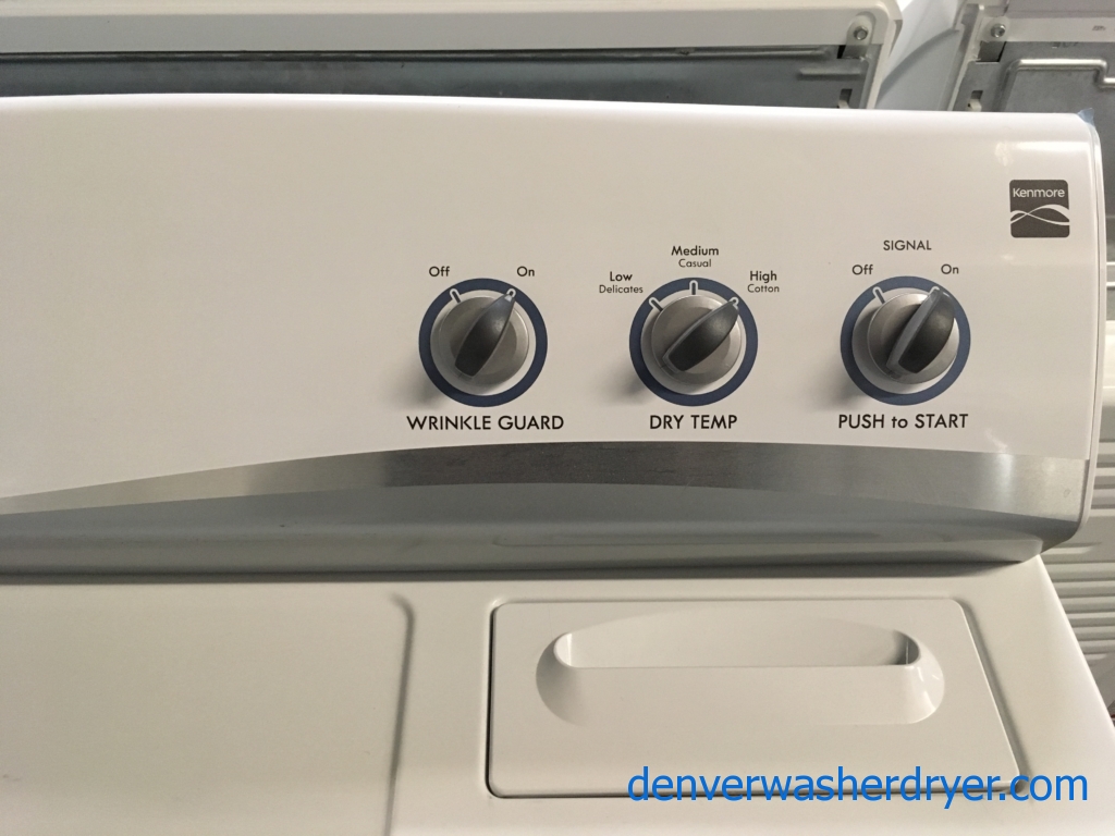 Kenmore Washer and Dryer, 220V, Agitator, Wrinkle Guard Option, 29″ Wide, Quality Refurbished, 1-Year Warranty!