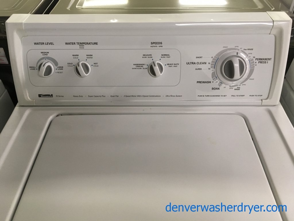 Kenmore 70 Series Washer, Heavy-Duty, Agitator, 3.2 Cu.Ft. Capacity, Ultra Rinse System, Quality Refurbished, 1-Year Warranty!