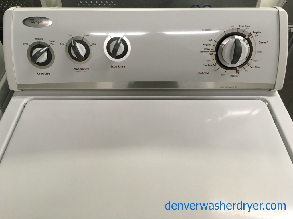 Wonderful Whirlpool Washer, Agitator, Extra-Rinse Option, 3.2 Cu.Ft. Capacity, Quality Refurbished, 1-Year Warranty!