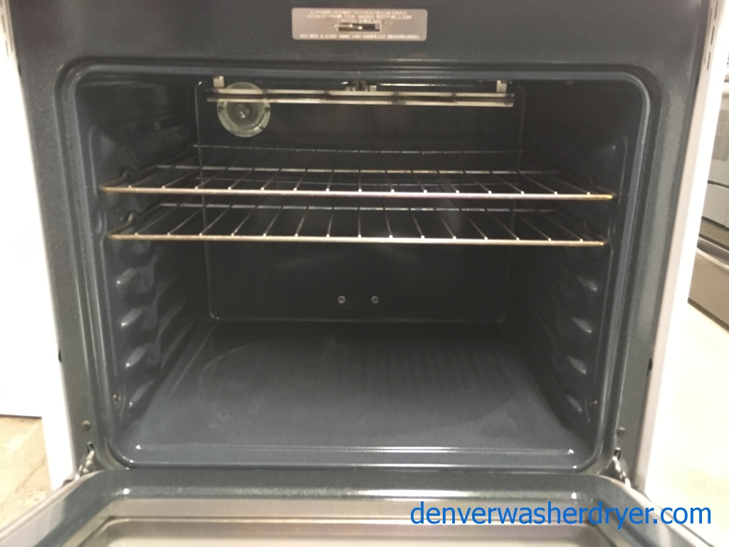 Large Images for GE White Range, Electric, GlassTop, 4 Burner, Warming