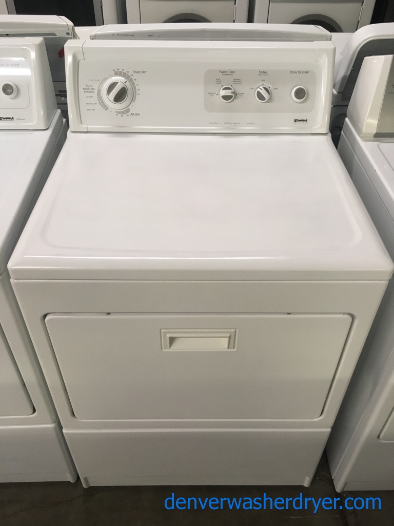 Heavy-Duty Kenmore ELITE Dryer, Electric, 27″ Wide, Auto-Moisture Sensing, Wrinkle Guard, Hamper Style Door, Quality Refurbished, 1-Year Warranty!