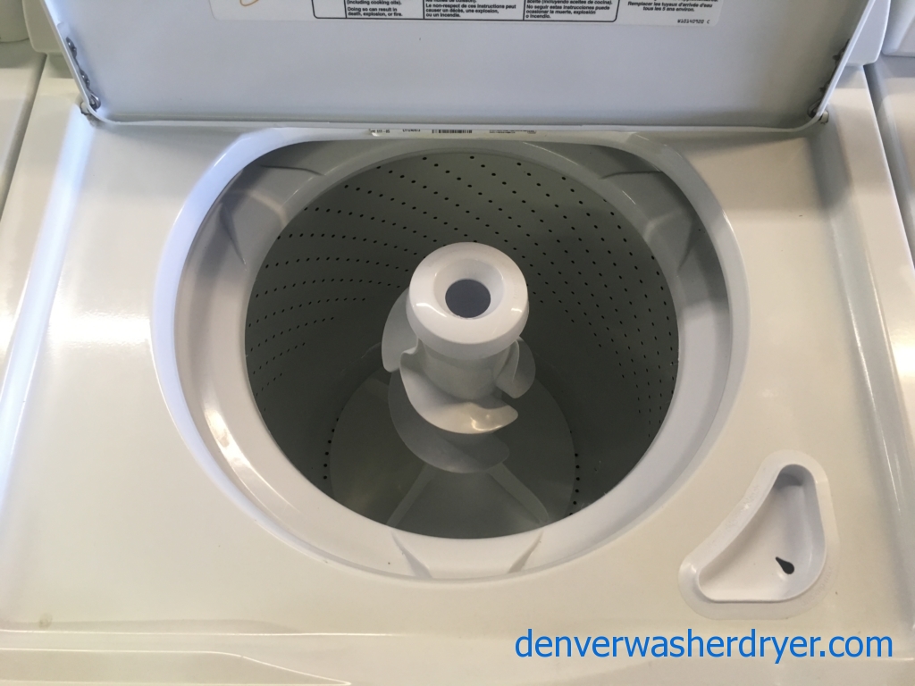 Heavy-Duty Whirlpool Washer and Dryer Set, Agitator, Electric, Auto-Load Sensing, Wrinkle Shield, Energy-Star Rated, Quality Refurbished, 1-Year Warranty!