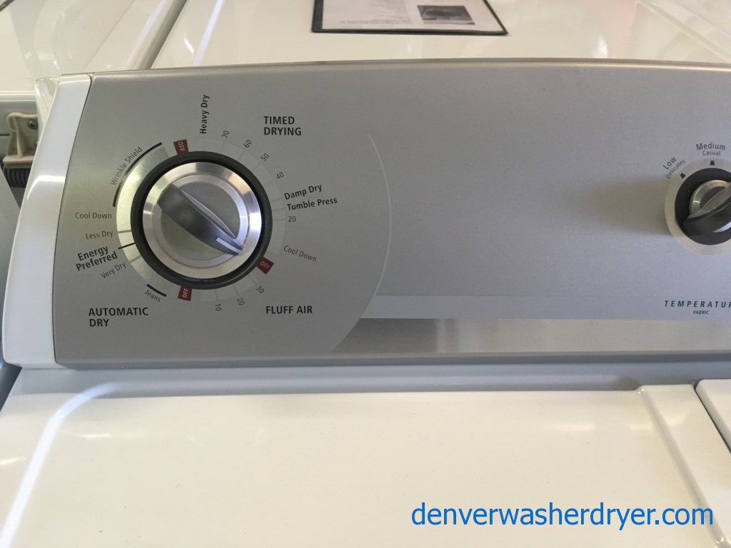 Heavy-Duty Whirlpool Washer and Dryer Set, Agitator, Electric, Auto-Load Sensing, Wrinkle Shield, Energy-Star Rated, Quality Refurbished, 1-Year Warranty!