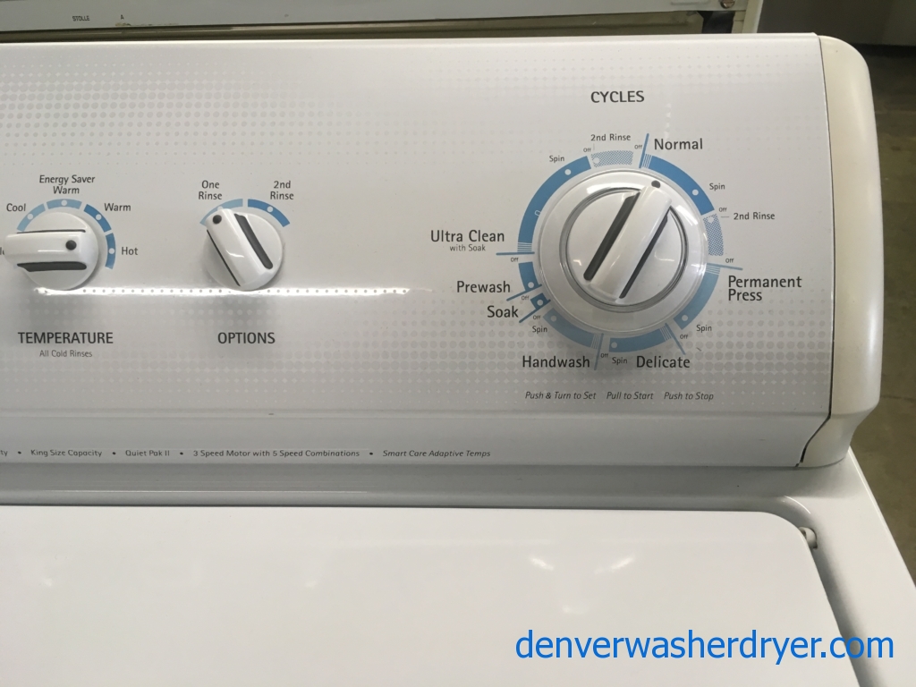 Kenmore 800 Series Washer, Heavy-Duty, Agitator, 3.2 Cu.Ft. Capacity, Extra-Rinse Option, Quality Refurbished, 1-Year Warranty!