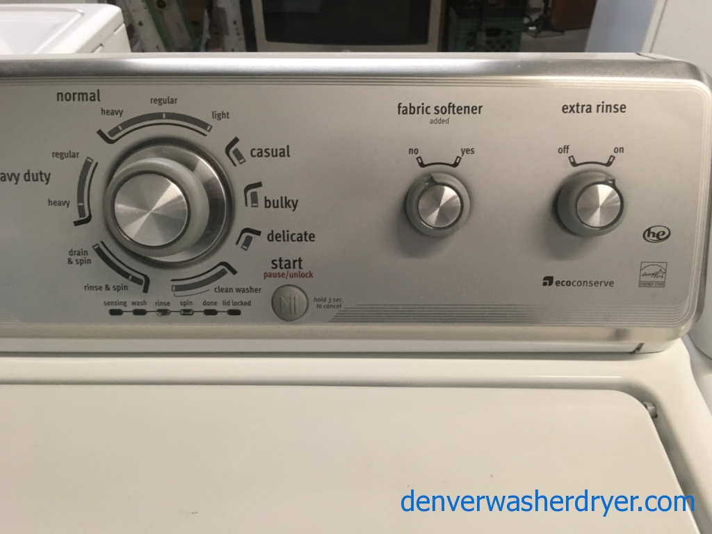 Great Maytag MCT Washer and Dryer Set, HE, 220V, Auto-Load Sensing, Wrinkle Prevent and Deep Clean Option, Quality Refurbished, 1-Year Warranty!