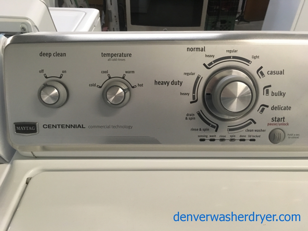 Great Maytag MCT Washer and Dryer Set, HE, 220V, Auto-Load Sensing, Wrinkle Prevent and Deep Clean Option, Quality Refurbished, 1-Year Warranty!