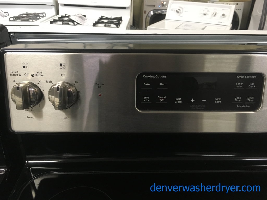 Large Images for Newer GE GlassTop Range, Stainless, 4 Burners, Dual