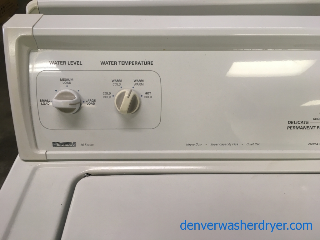 Heavy-Duty Kenmore 80 Series Washer, Agitator, 27″ Wide, 3.2 Cu.Ft. Capacity, Quality Refurbished, 1-Year Warranty!